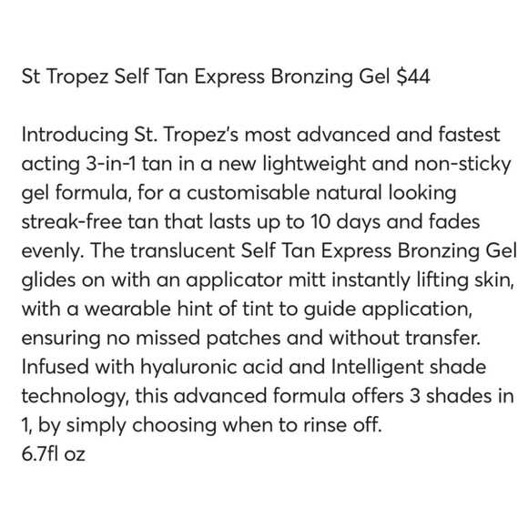 St.Tropez Express Self Tan - 1 hour hydrating bronzing Gel 200ml/6.7 fl.oz - Picture 8 of 8